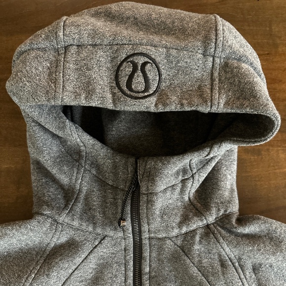 Lululemon Scuba Full Zip Hoodie Size 8 Heathered Dark Gray Fleece Sweatshirt - Picture 2 of 9